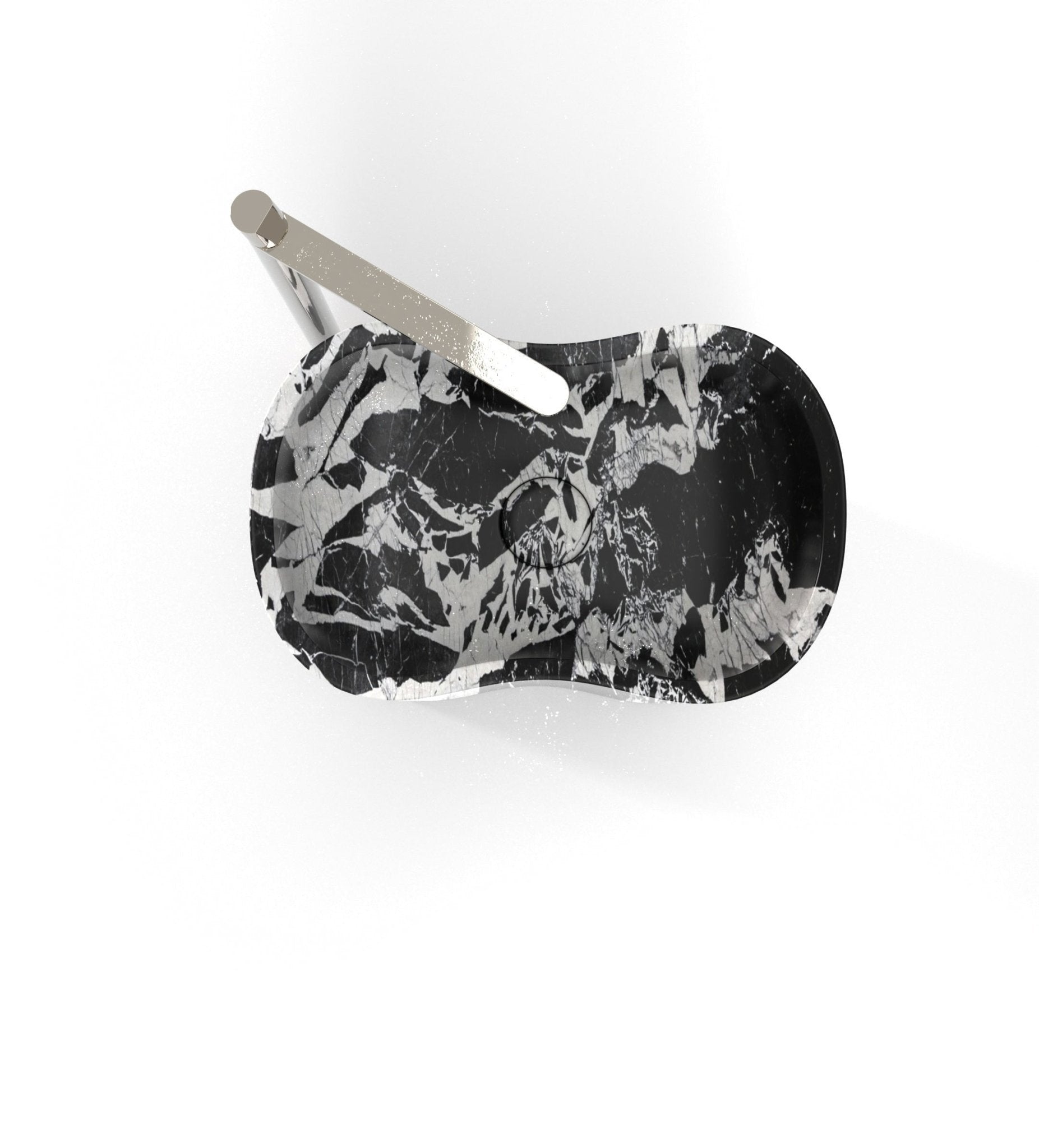 Black White Marble Infinity Washbasin - Top Down View | Stonegems