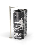 Black White Marble Infinity Washbasin - Side Profile View | Stonegems