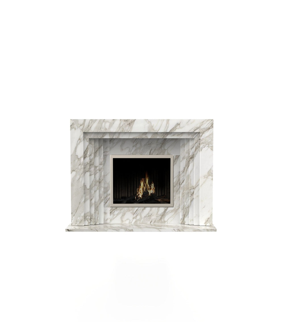 Calacatta Gold Marble La Gabby 64 Fireplace Surround - Product Shot Front View | Stonegems