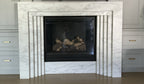 White Marble La Gabby 64 Fireplace - Built-In Marble Fireplace Surround View | Stonegems