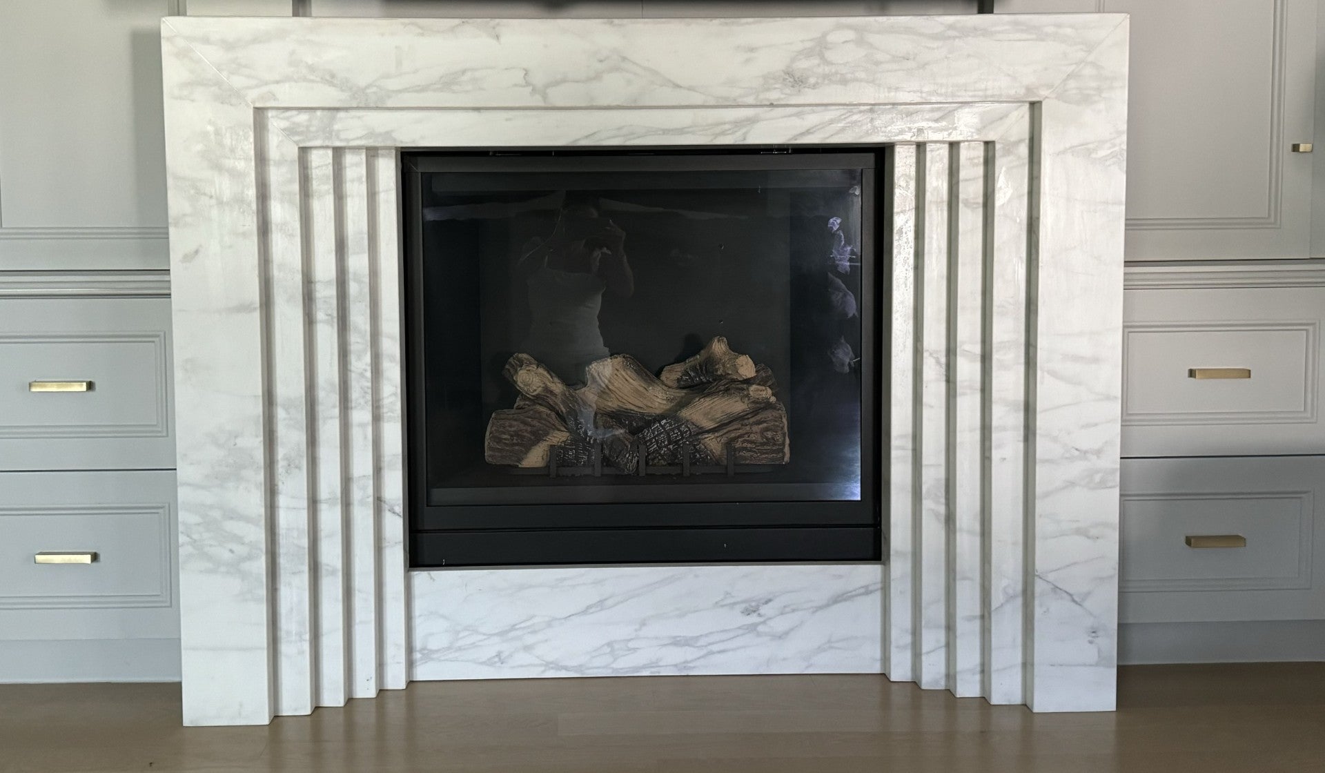 La Gabby 64 Marble Stone Fireplace