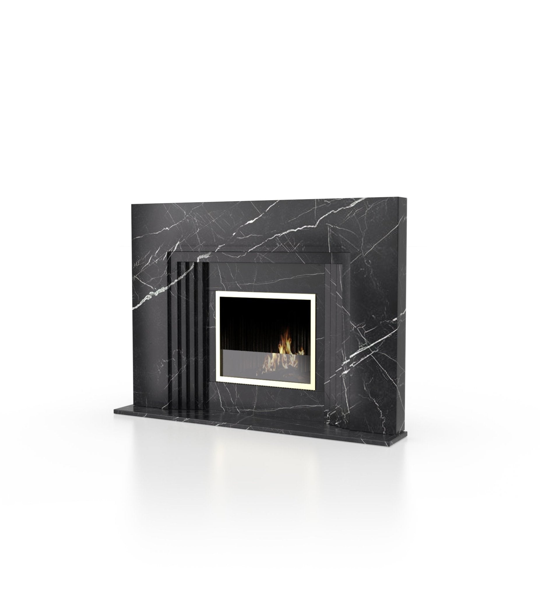 La Gabby 76 Marble Stone Fireplace