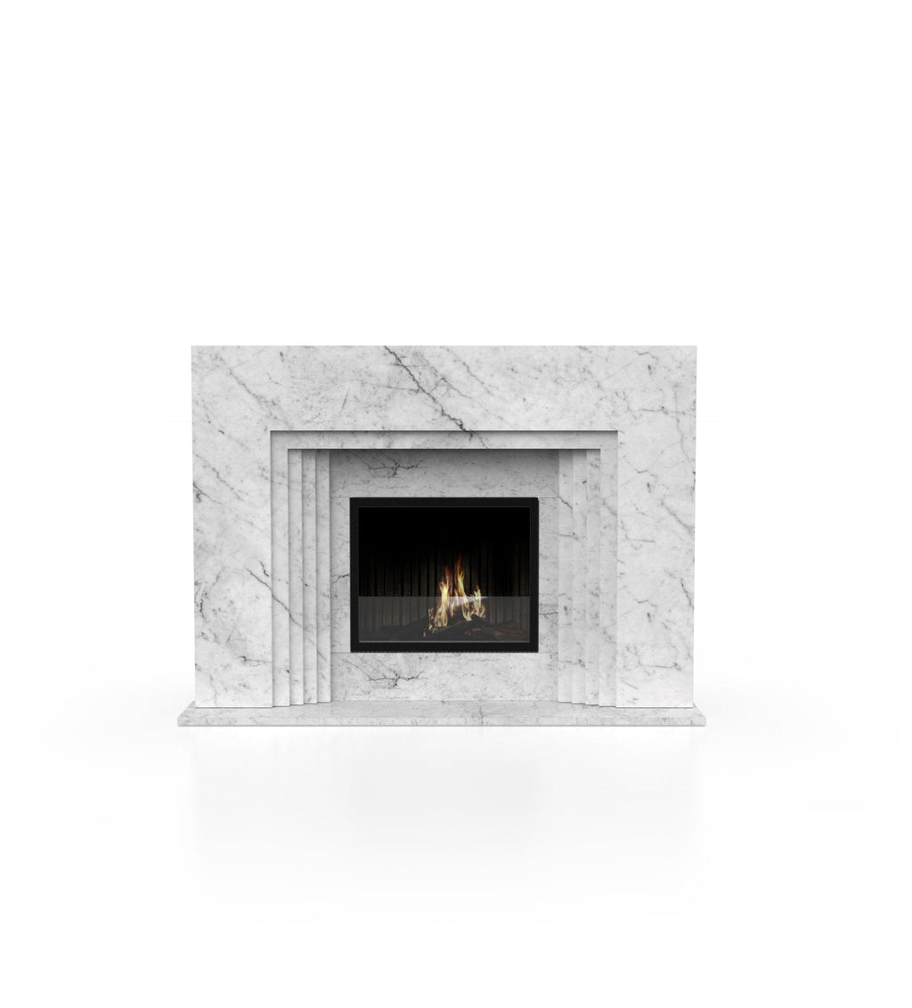 Bianco Carrara Marble La Gabby 76 Fireplace Surround - Front View | Stonegems