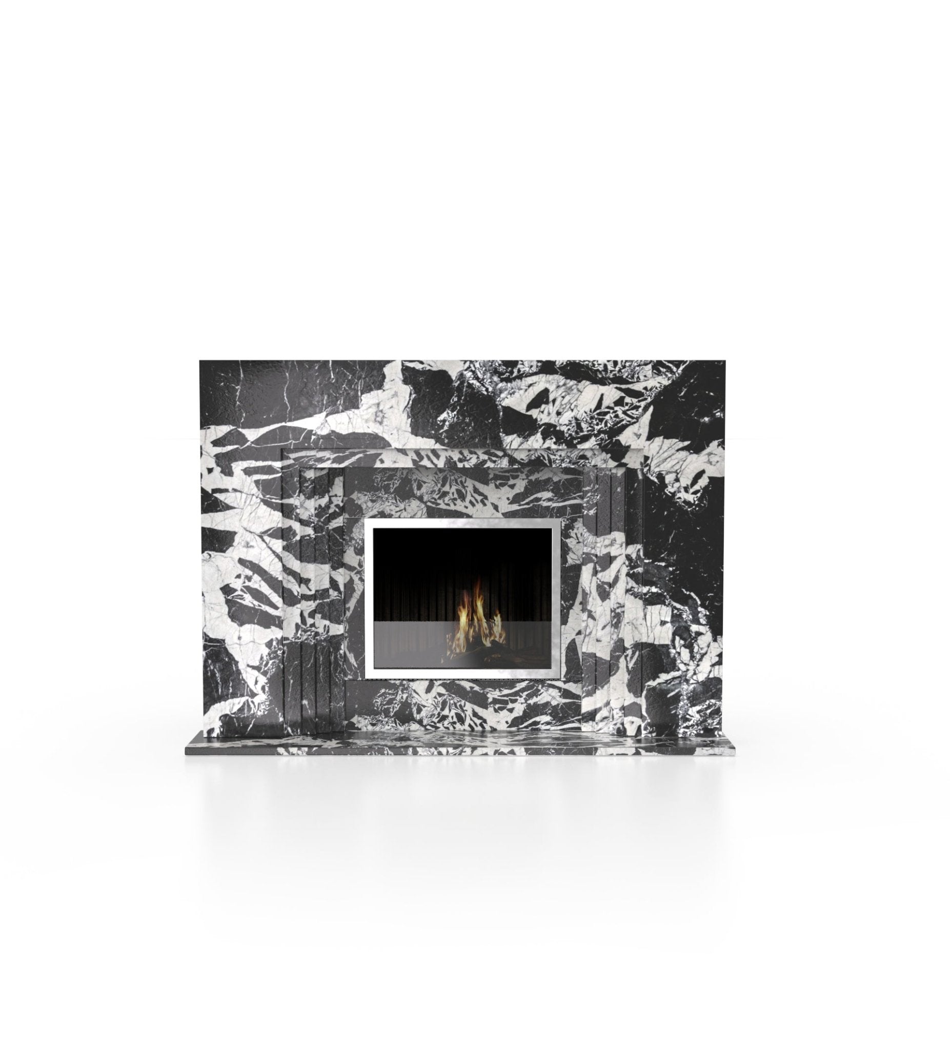 La Gabby 76 Marble Stone Fireplace