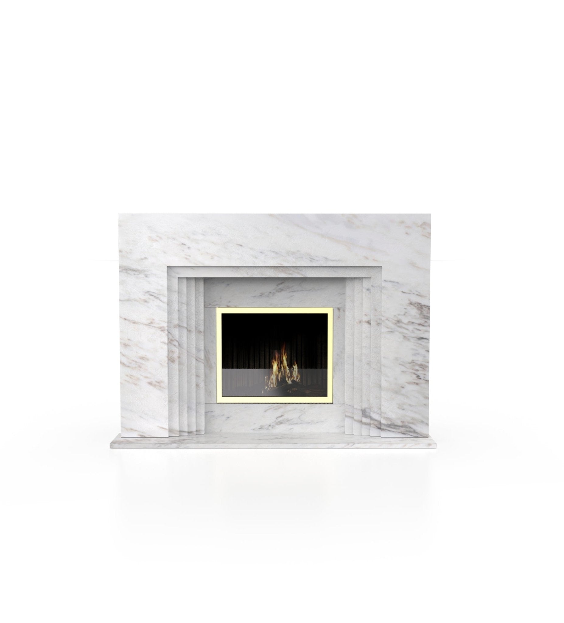 La Gabby 76 Marble Stone Fireplace