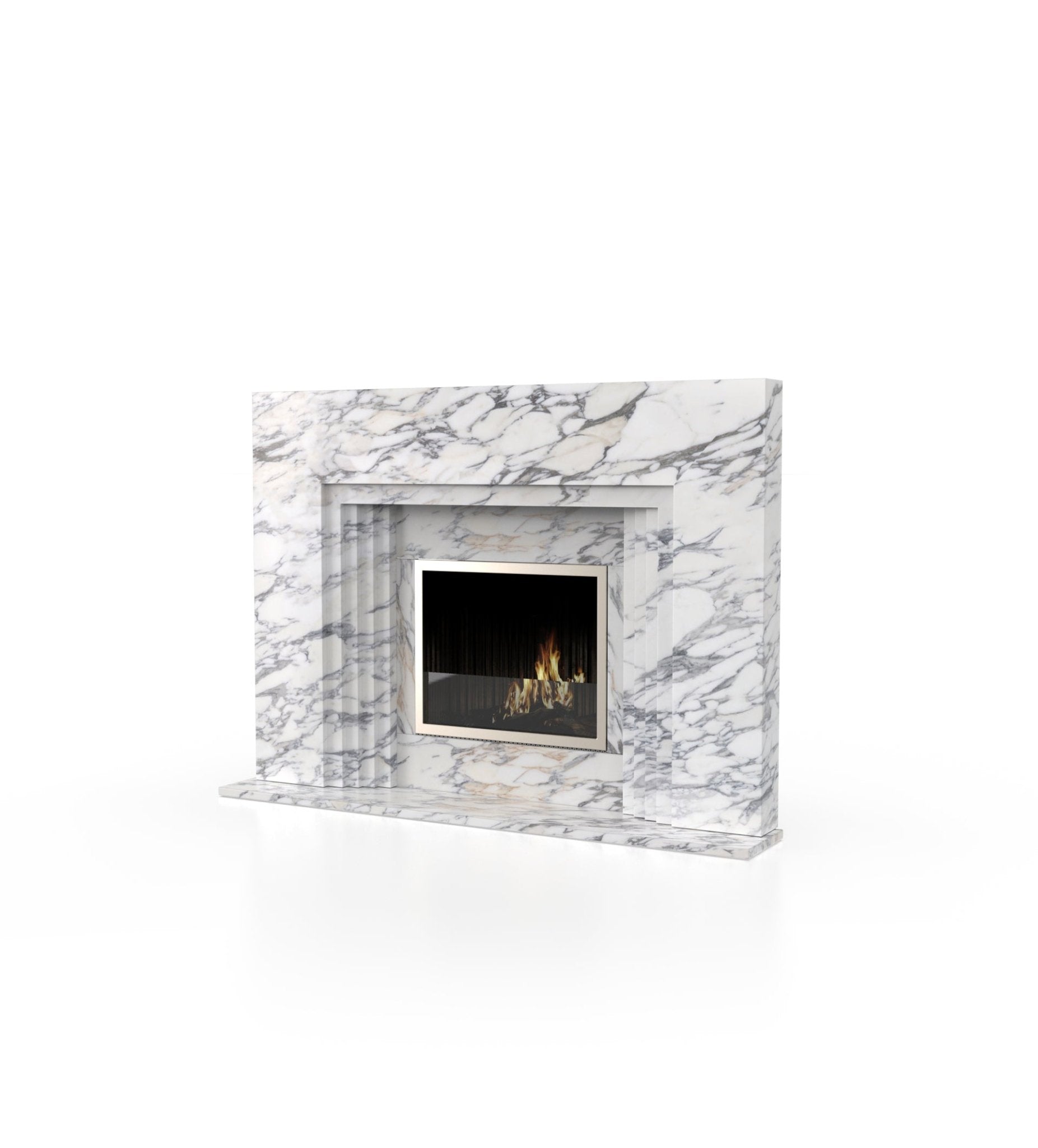 La Gabby 76 Marble Stone Fireplace