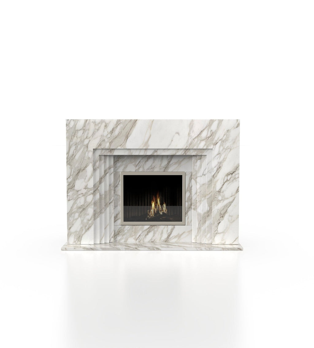 Calacatta Gold Marble La Gabby 76 Fireplace Surround - Direct Front | Stonegems