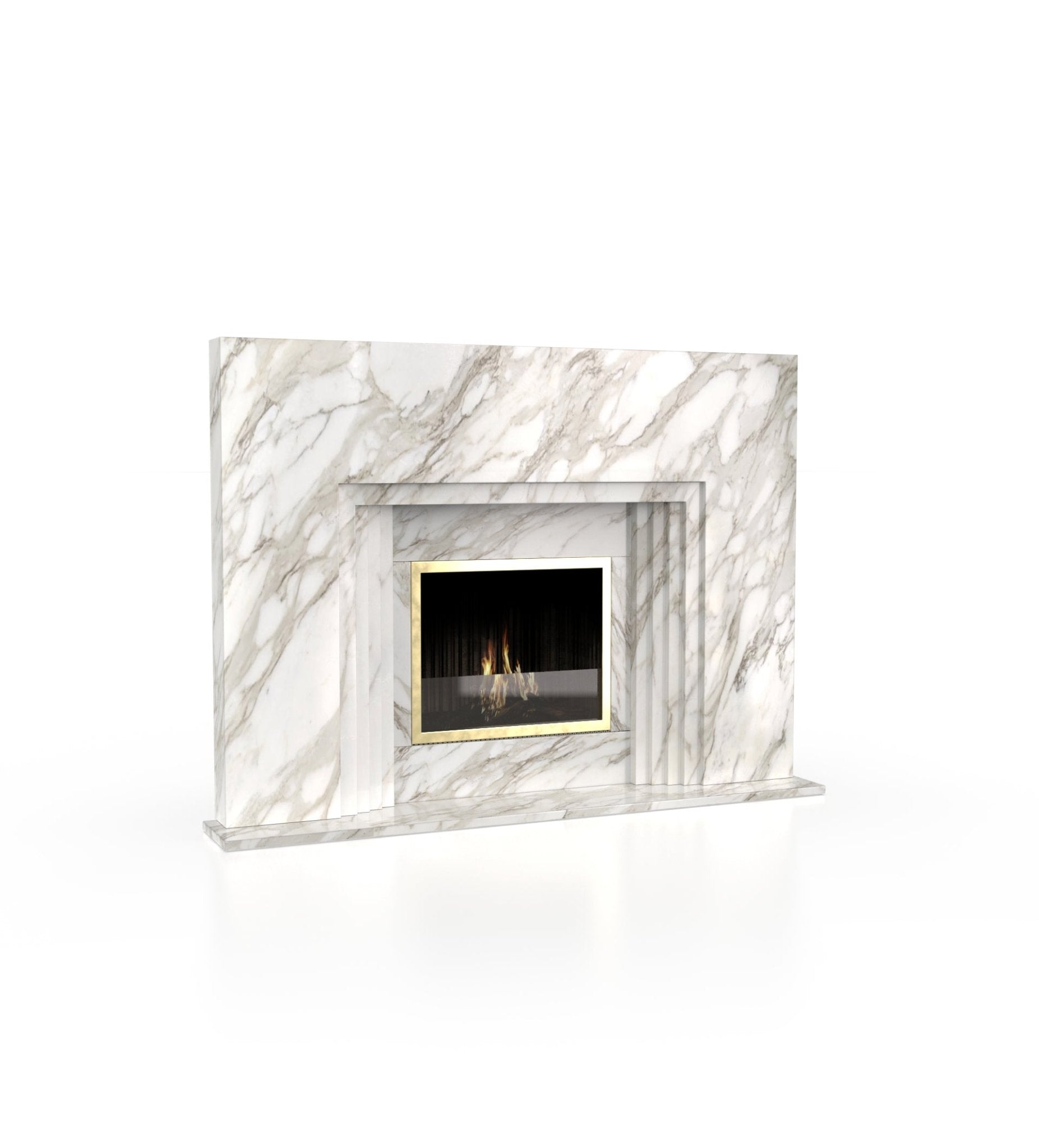 La Gabby 82 Marble Stone Fireplace