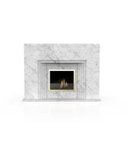Bianco Carrara Marble La Gabby 82 Fireplace with Fluted Details - Front View | Stonegems