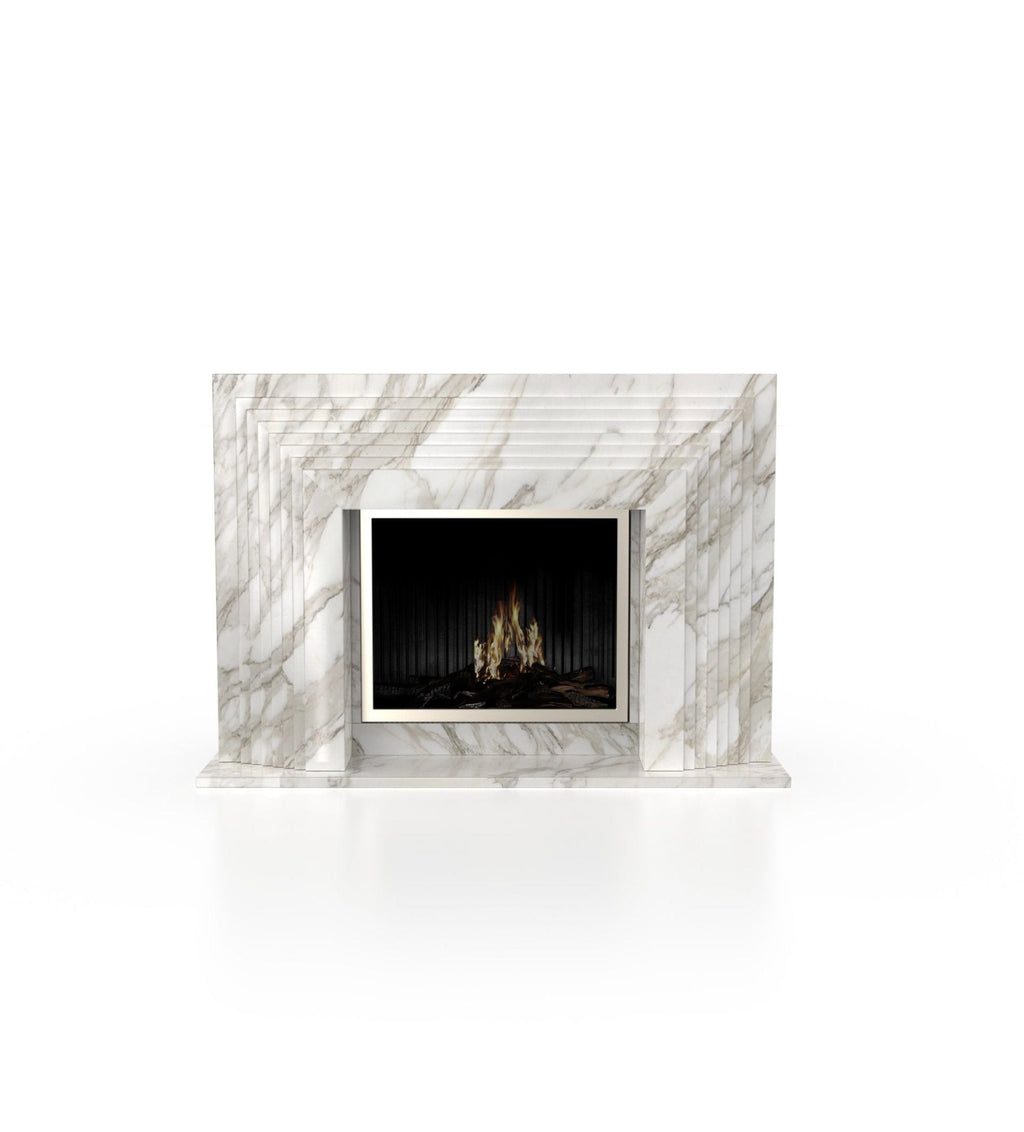Calacatta Gold Marble La Gigi 72 Marble Fireplace Surround - Straight-On Front View | Stonegems