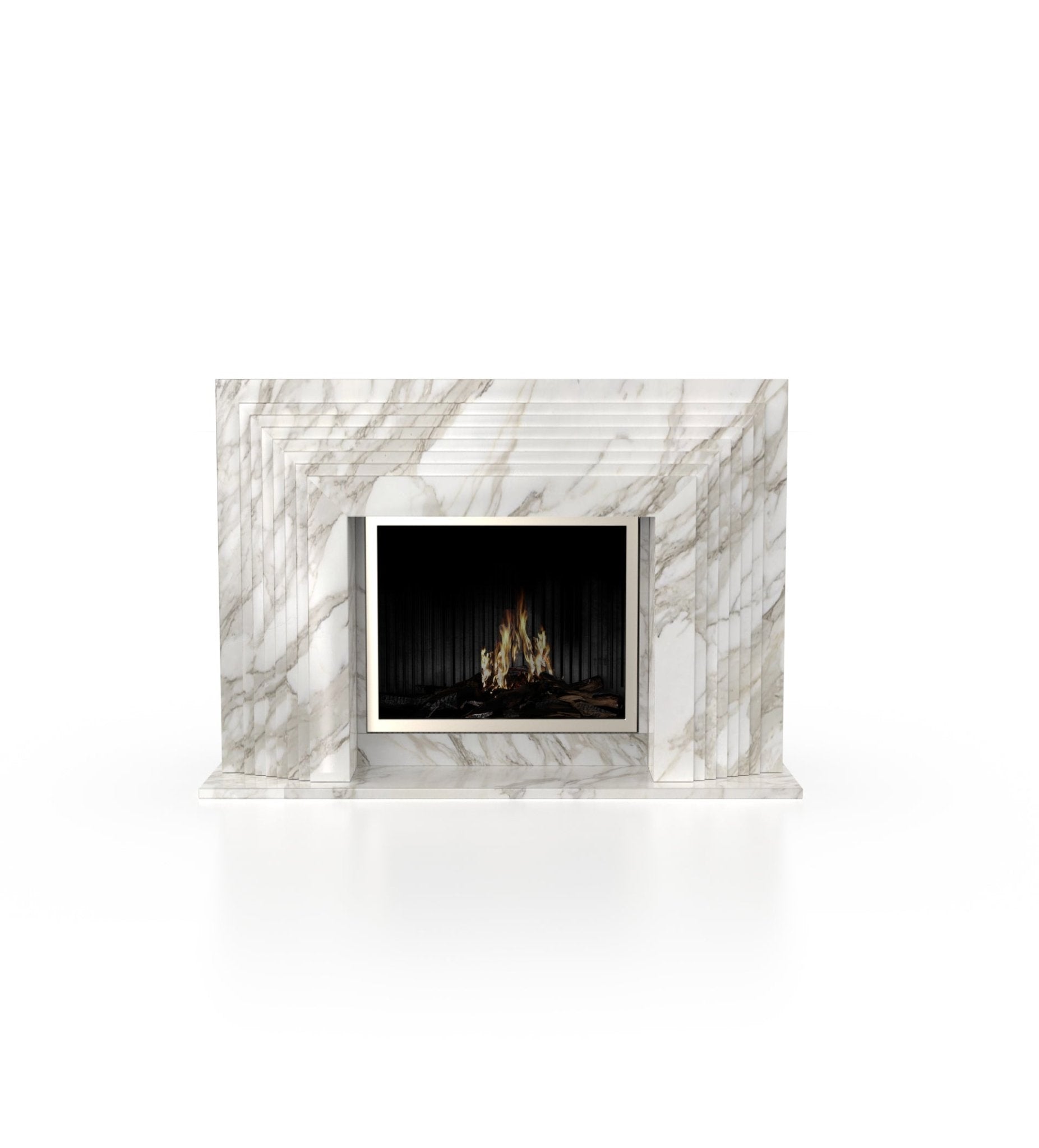Calacatta Gold Marble La Gigi 72 Marble Fireplace Surround - Straight-On Front View | Stonegems