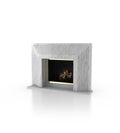 Bianco Carrara Marble La Gigi 72 Fireplace Surround - Three Quarter View with Gold Firebox | Stonegems