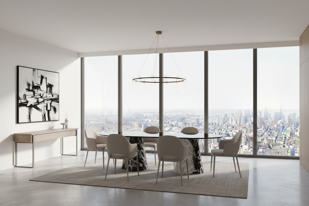 Lotus Dining Table in Modern High-Rise Apartment