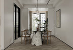 Marble Lotus Dining Table in Modern Dining Room - Lifestyle Setting | Stonegems