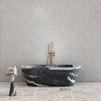 Black Marble Omega Bathtub - Modern Bathroom Setting | Stonegems