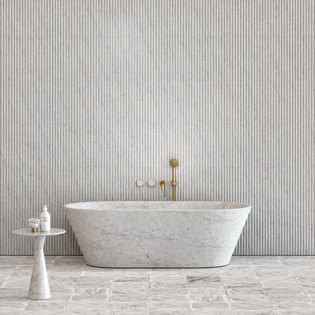 Luxury Marble Omega Bathtub - Bathroom Setting | Stonegems