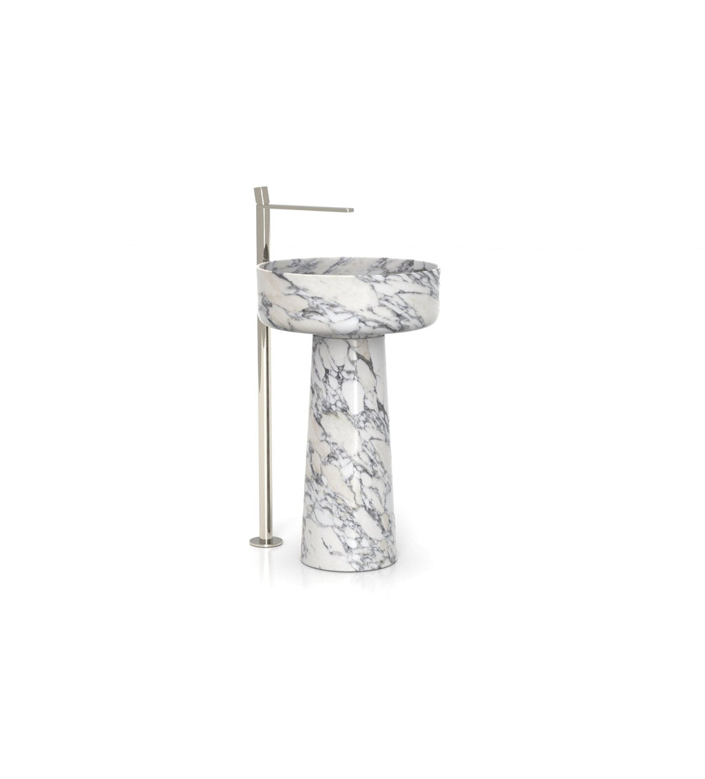 White Marble Penelope Washbasin - Side Angle View | Stonegems