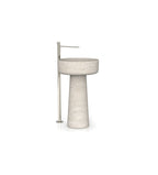 Beige Travertine Penelope Washbasin - Side View | Stonegems
