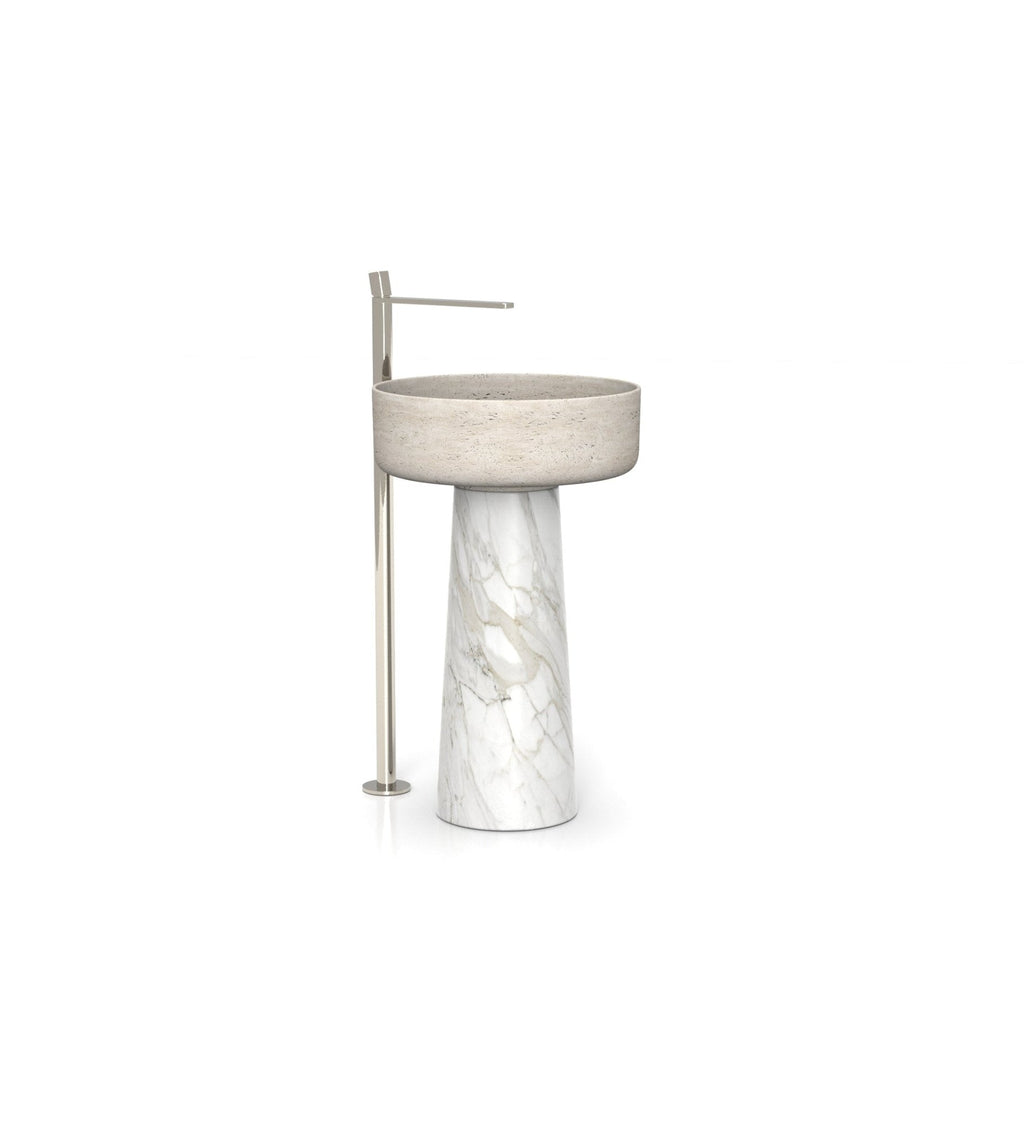 Beige Travertine Penelope Washbasin - Front View | Stonegems
