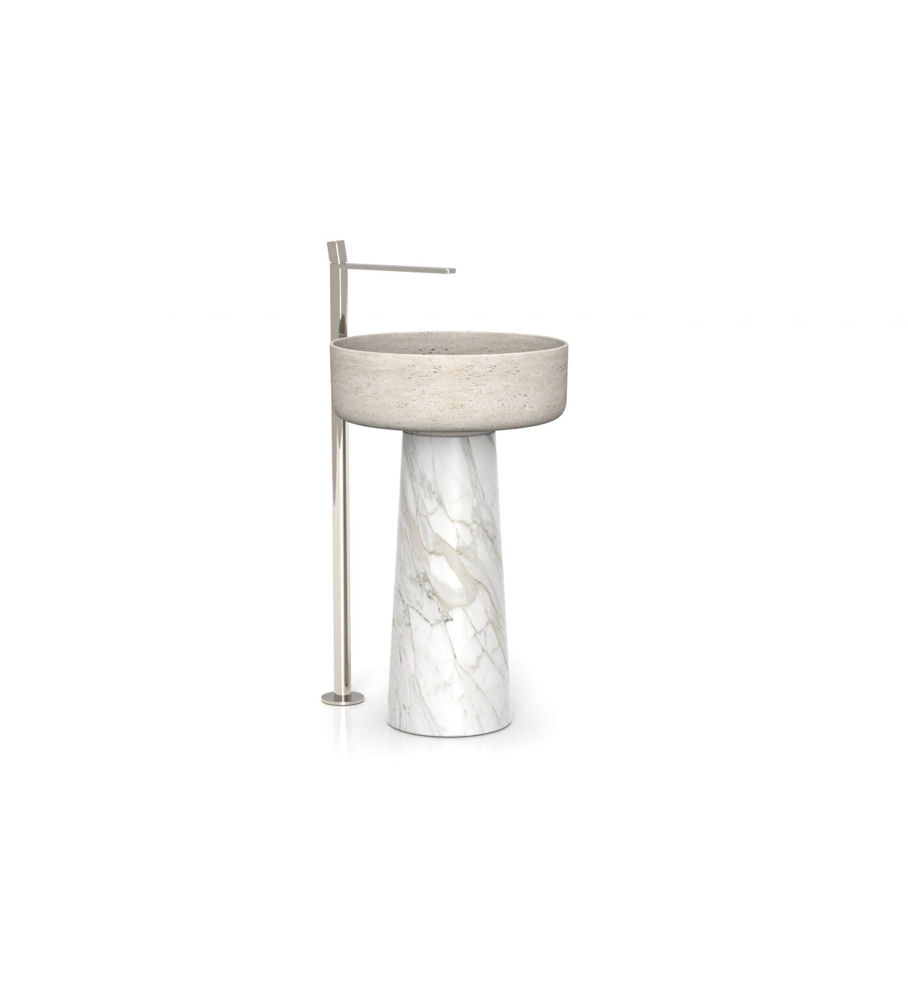 Beige Travertine Penelope Washbasin - Front View | Stonegems