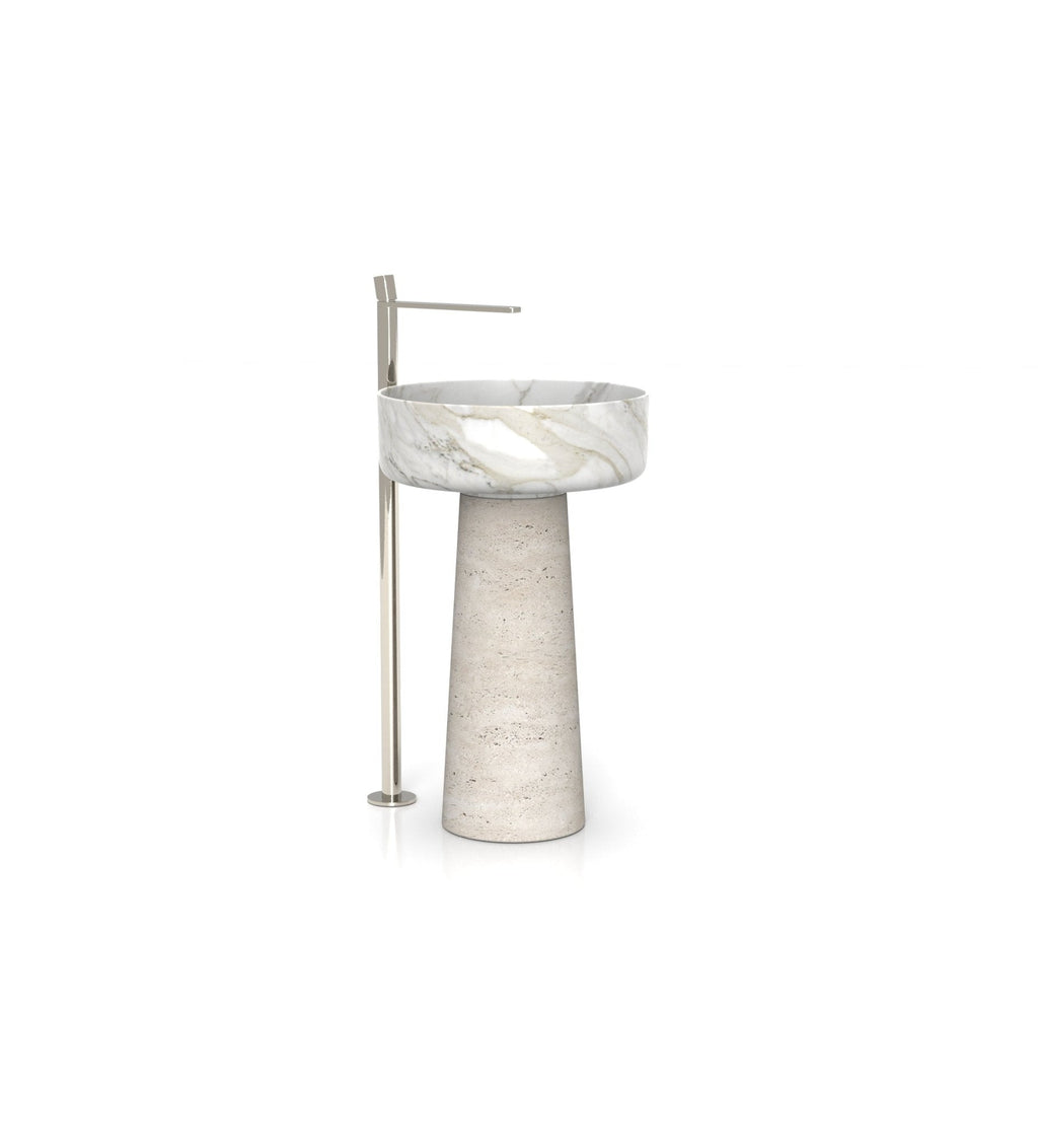 Two-Tone Marble Penelope Washbasin - Side Angle View | Stonegems