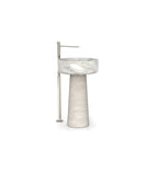 Two-Tone Marble Penelope Washbasin - Side Angle View | Stonegems