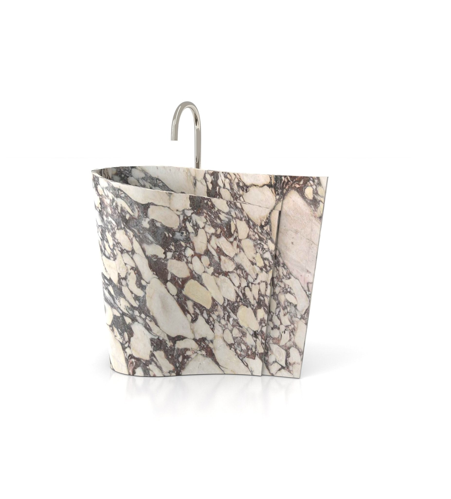 Breccia Marble Poseidon Washbasin - Front Angle View | Stonegems