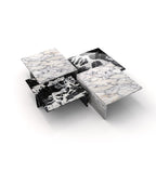 Black and White Marble Coffee Tables - Separated Configuration | Stonegems