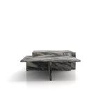 Dark Grey Marble Coffee Table Set - Assembled Side View | Stonegems