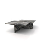 Dark Grey Marble Square Coffee Table - Three-Quarter Angle | Stonegems
