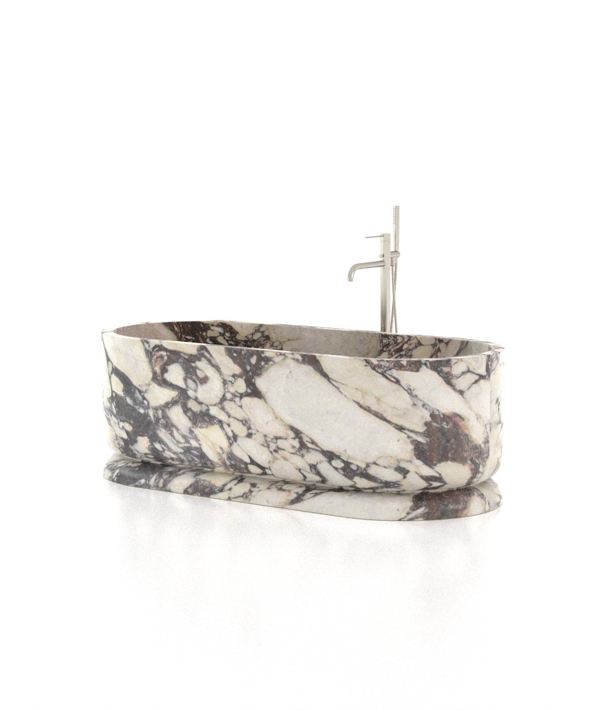 Cream Marble Queen Elizabeth Freestanding Bathtub - Side Angle | Stonegems