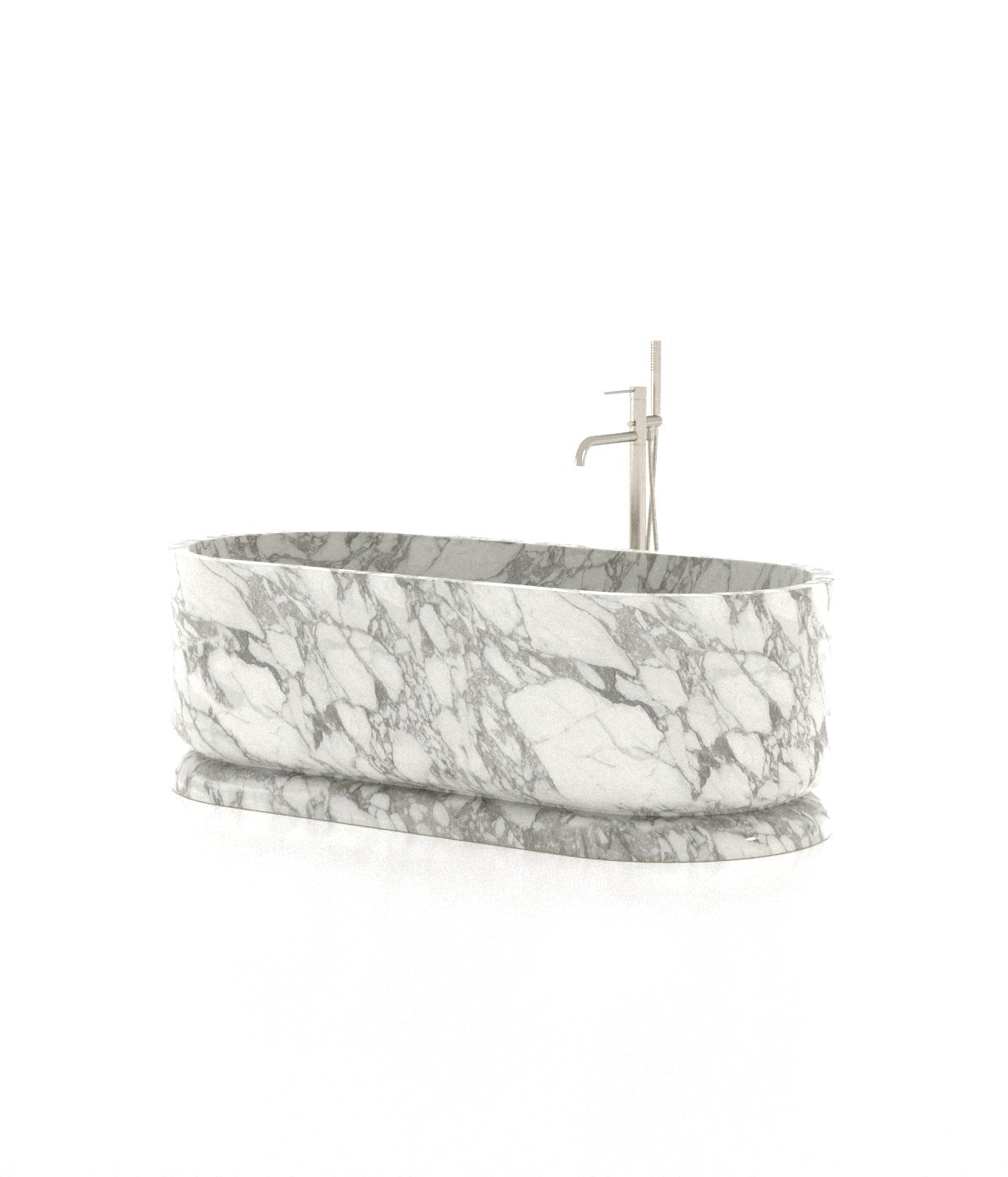 White Marble Queen Elizabeth Freestanding Bathtub - Side View | Stonegems