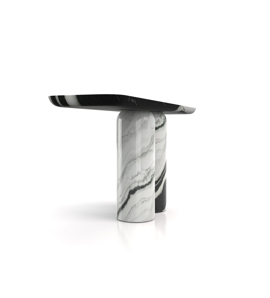 Calacatta Viola Marble Ravenna Alta Console Table with Violet Veining - Three Quarter View | Stonegems