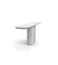 Bianco Carrara White Marble Ravenna Alta Console Table - Three Quarter View | Stonegems