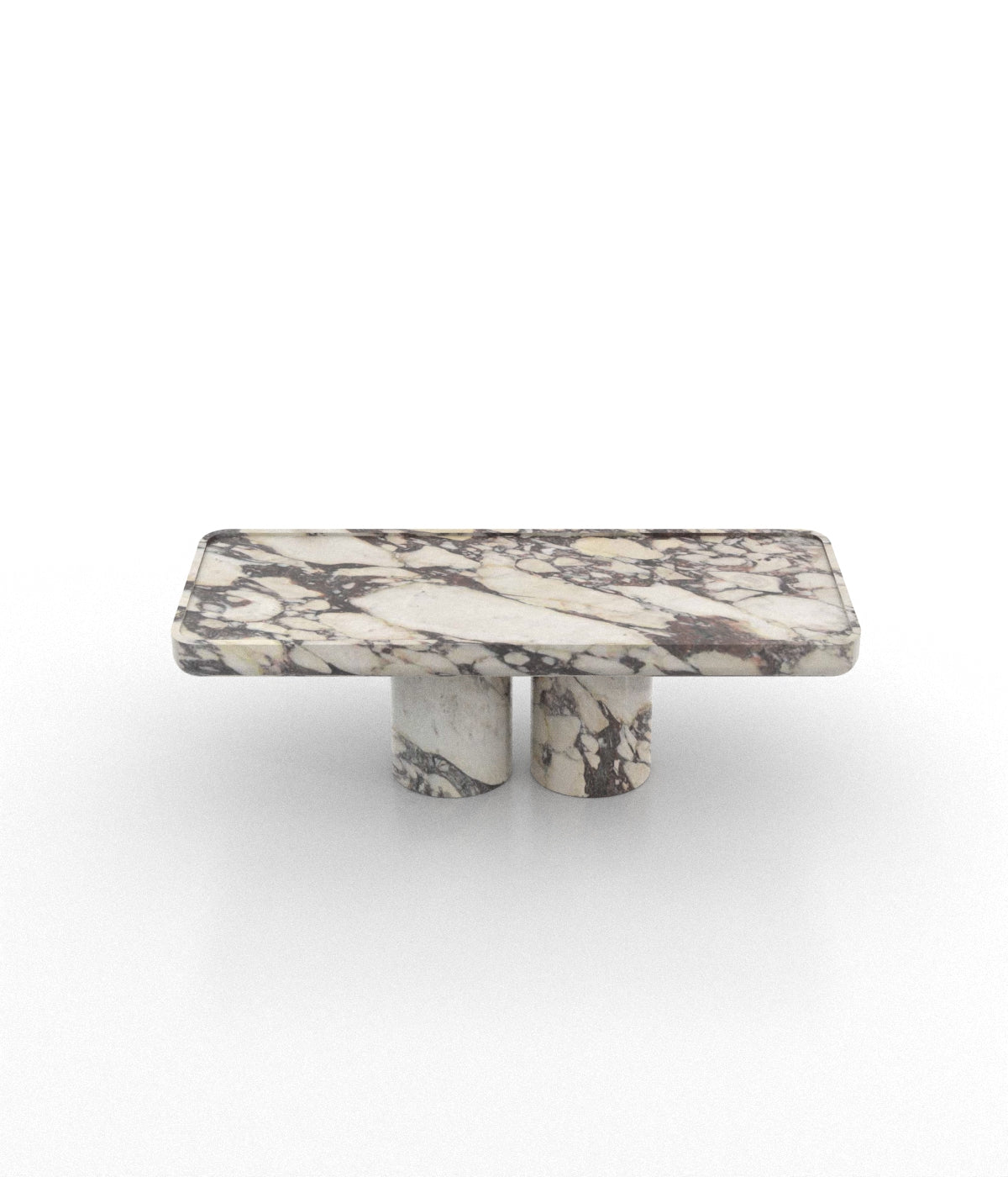 Long Rectangular Monolithic Stone Marble Modern Coffee Table
