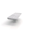 Bianco Carrara White Marble Monolithic Coffee Table - Side Angle | Stonegems