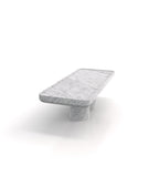 Bianco Carrara White Marble Monolithic Coffee Table - Side Angle | Stonegems