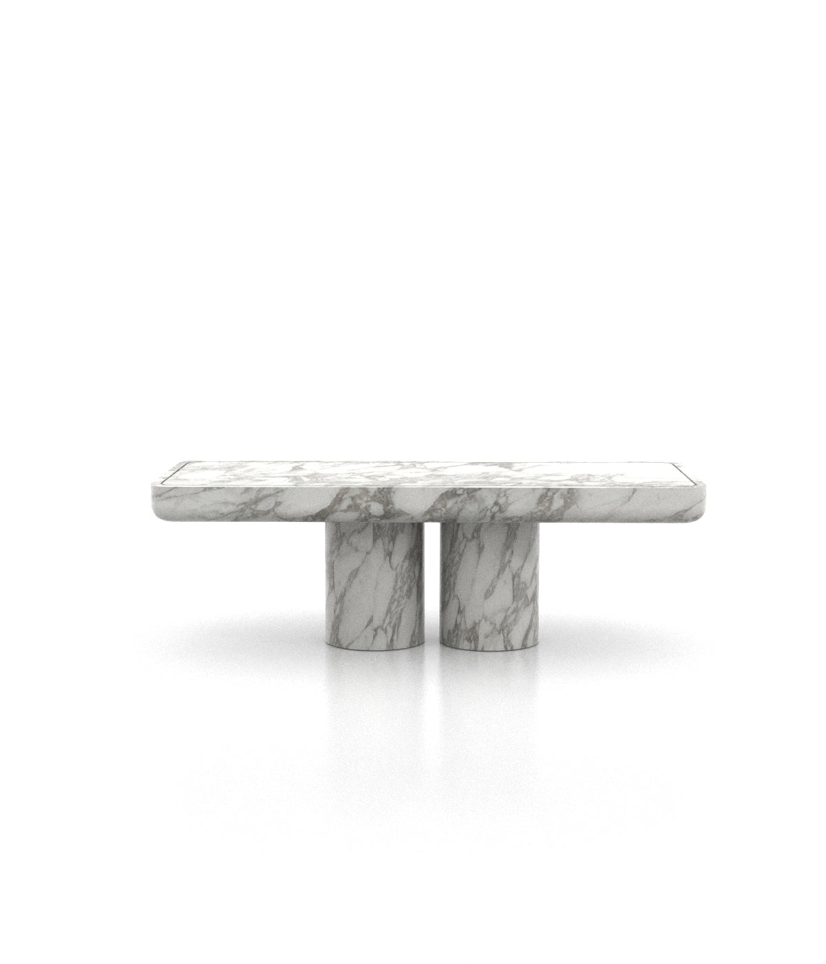 Long Rectangular Monolithic Stone Marble Modern Coffee Table