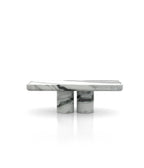 Arabescato White Grey Marble Rectangular Coffee Table - Profile View | Stonegems