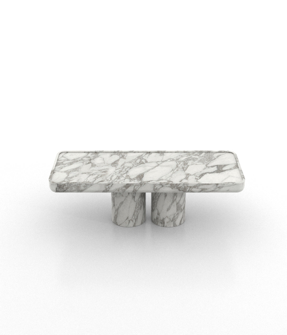 Calacatta Viola White Grey Veined Marble Coffee Table - 3/4 View | Stonegems