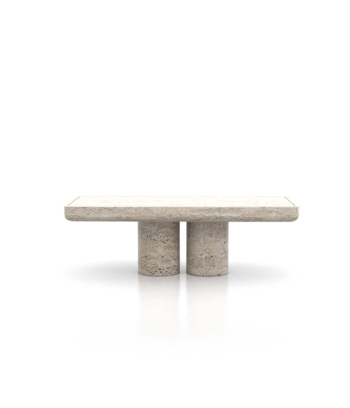 Long Rectangular Monolithic Stone Marble Modern Coffee Table