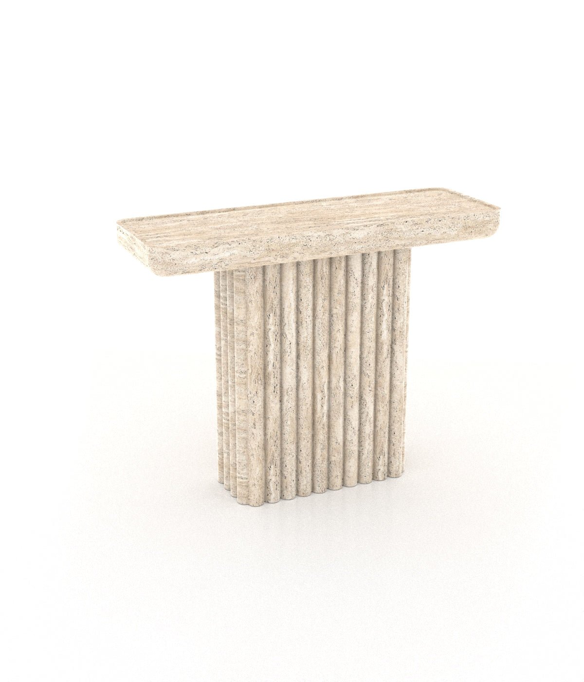 Stone Marble Monolith Long Narrow Modern Entryway Console Table