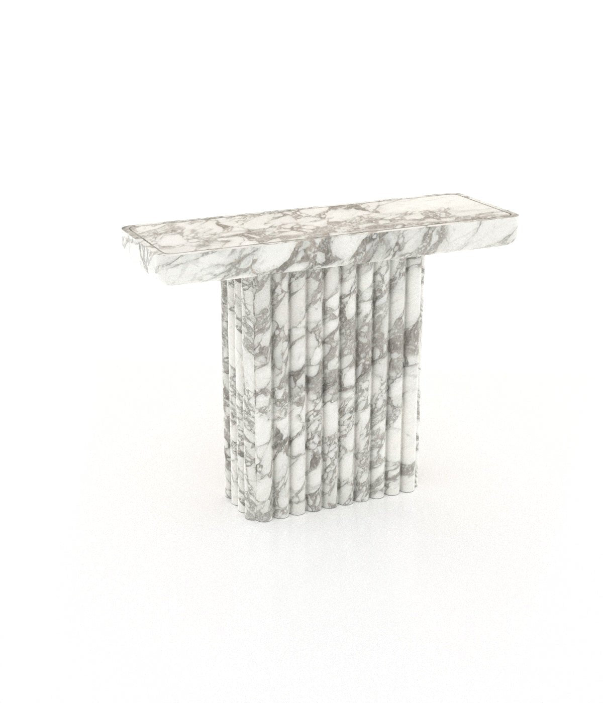 Stone Marble Monolith Long Narrow Modern Entryway Console Table