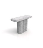 Bianco Carrara Marble Fluted Console Table - Side Angle | Stonegems