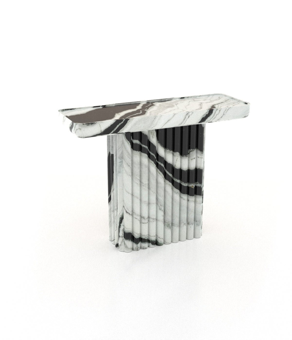 Stone Marble Monolith Long Narrow Modern Entryway Console Table