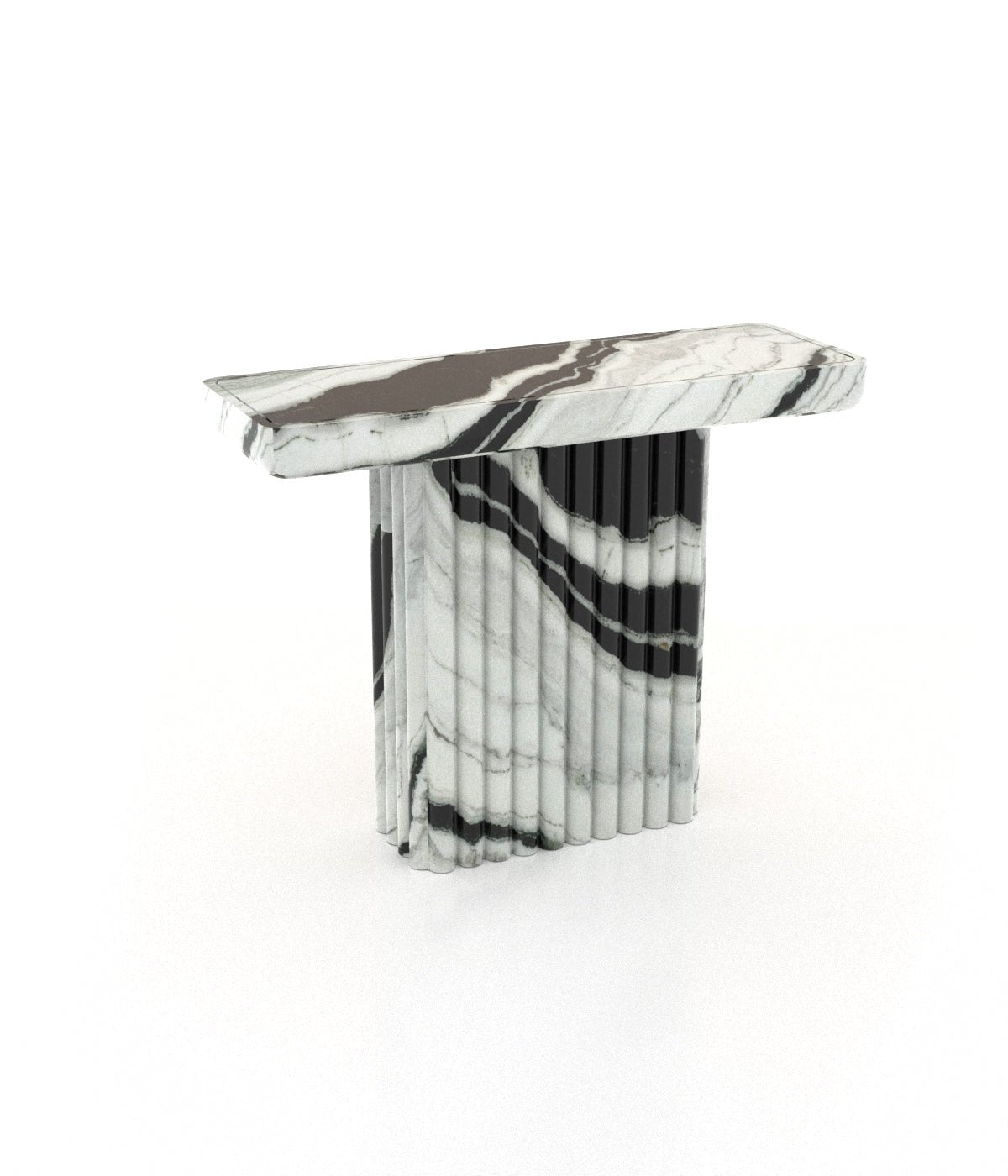 Stone Marble Monolith Long Narrow Modern Entryway Console Table