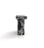 Black White Marble Console Table - Narrow Side Profile | Stonegems
