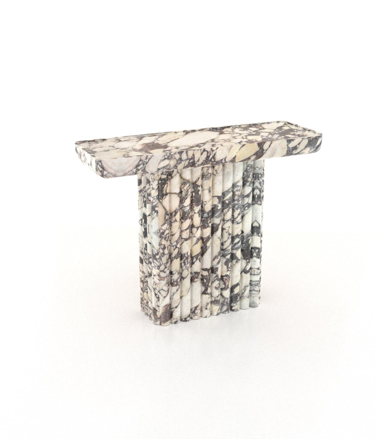 Stone Marble Monolith Long Narrow Modern Entryway Console Table