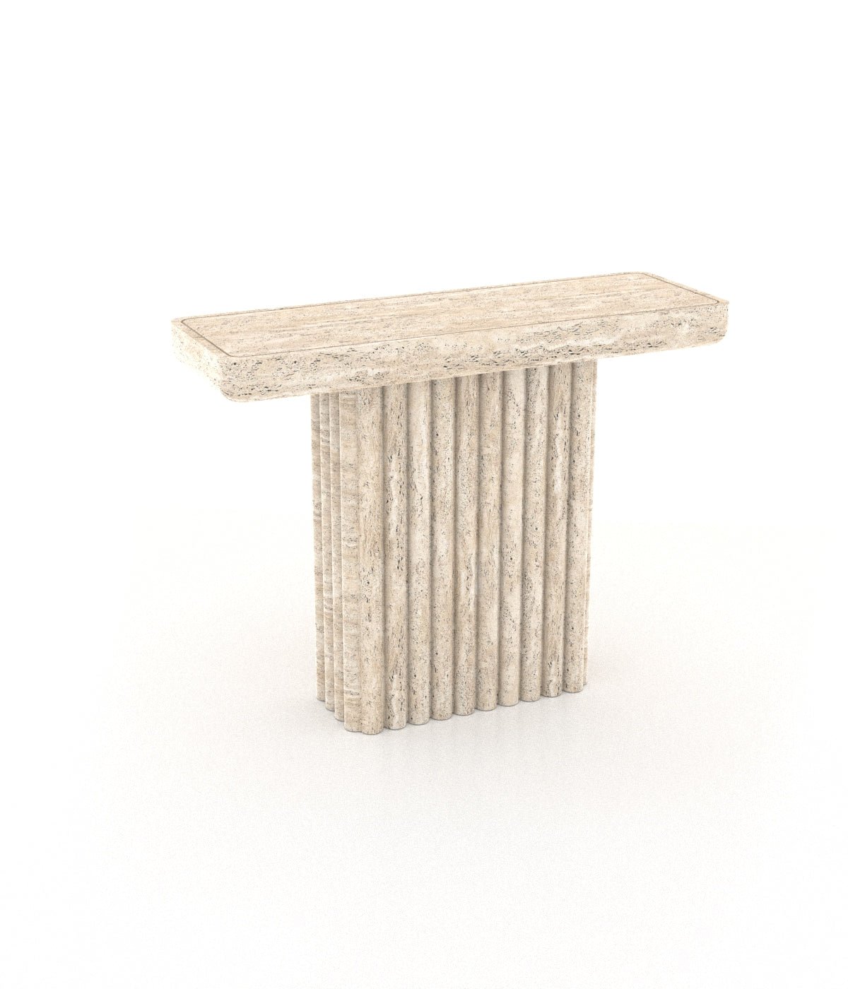 Stone Marble Monolith Long Narrow Modern Entryway Console Table