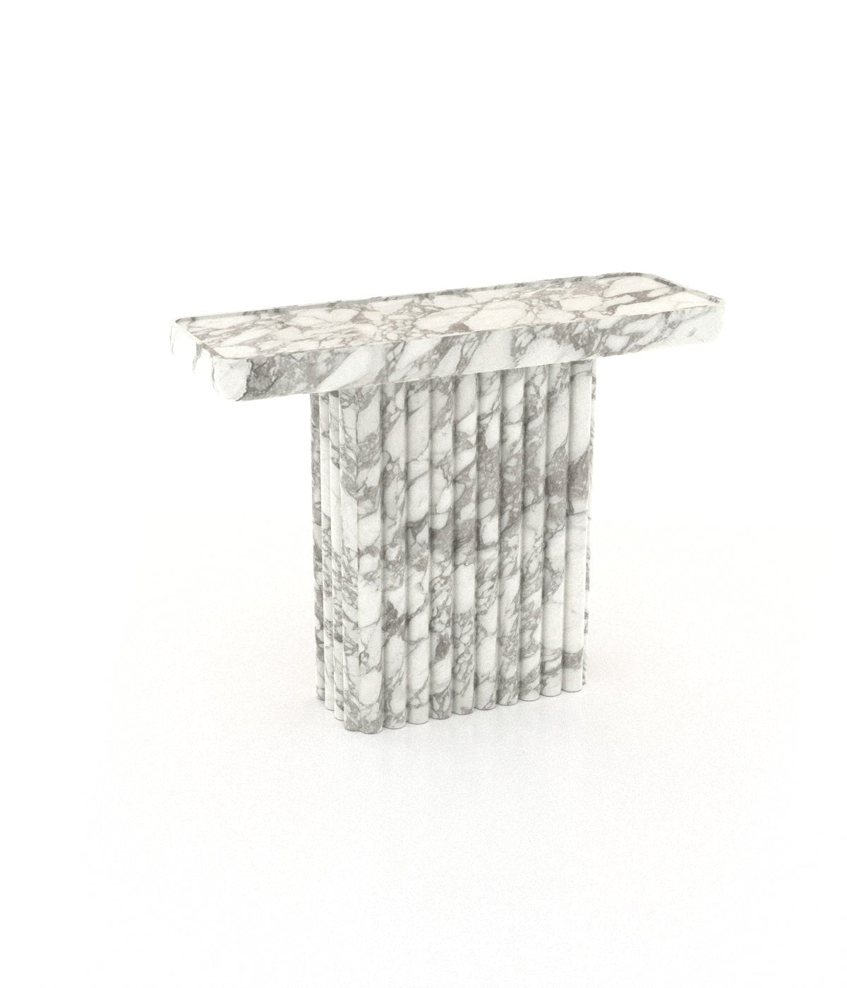 Stone Marble Monolith Long Narrow Modern Entryway Console Table